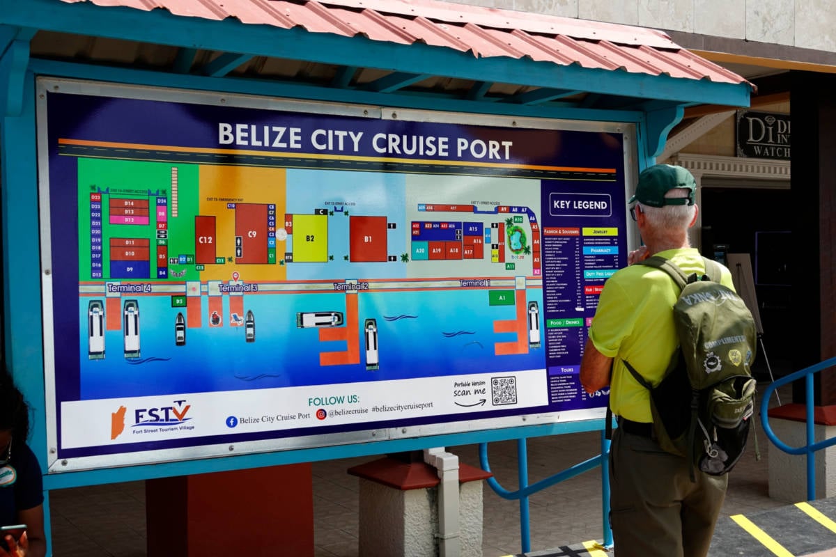 Map of the Belize Cruise Port Area