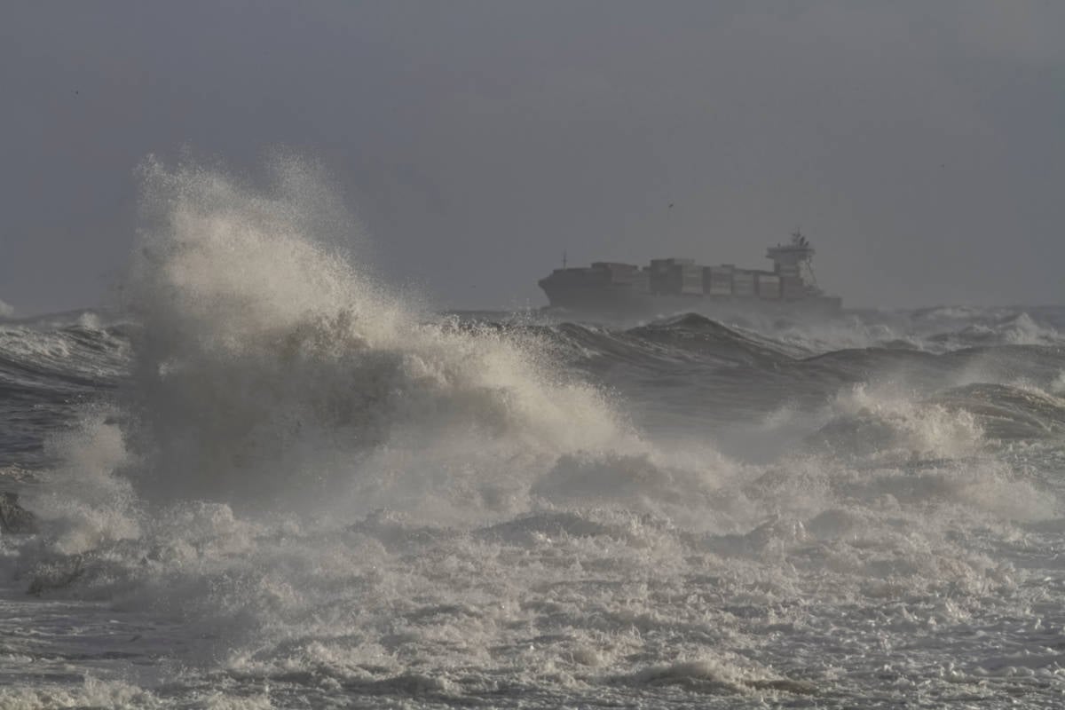 Cargo Ship in Storm