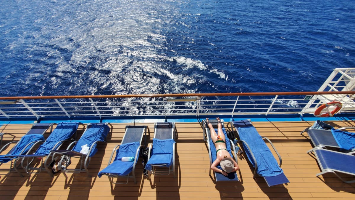 Cruise Passenger Sunbathing on Carnival Magic