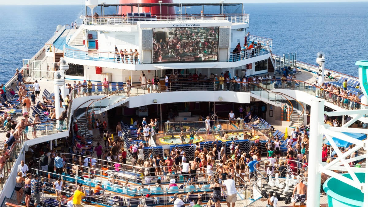 Crowded Carnival Cruise Line Deck